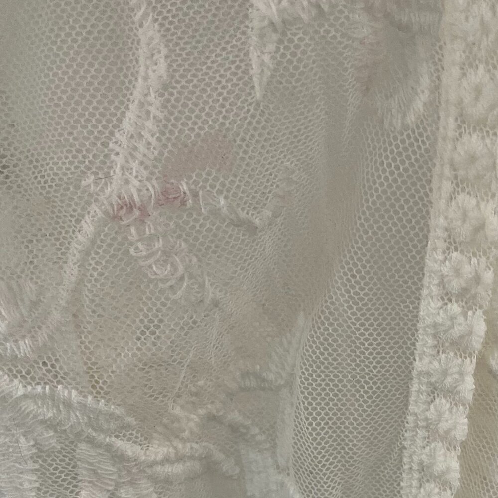 Dizzy Gal Woman's Plus-Size Ivory Floral Lace Open-Front Kimono Sz 1x - Picture 4 of 13